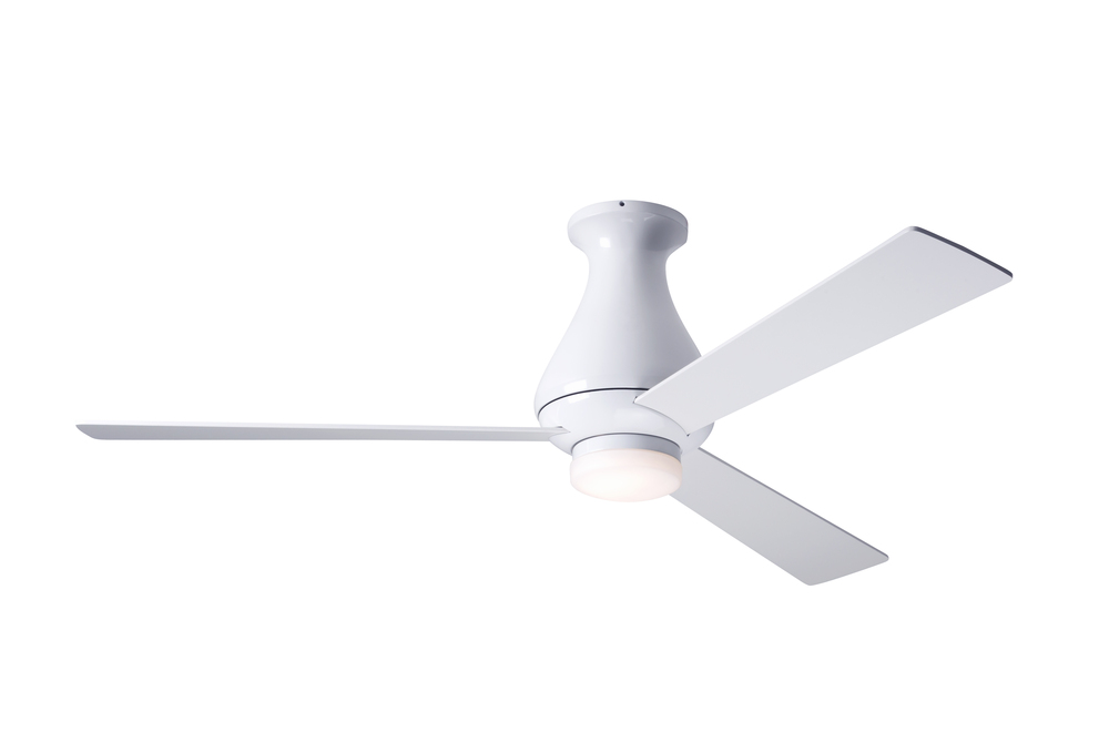 Altus Flush Fan; Gloss White Finish; 52&#34; Aluminum Blades; 17W LED; Wall Control with Remote Hand