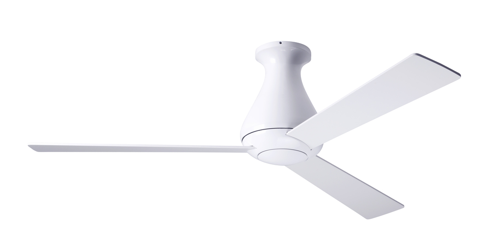 Altus Flush Fan; Gloss White Finish; 52&#34; White Blades; No Light; Wall Control with Remote Handse