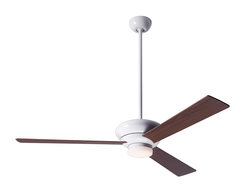 Altus Fan; Gloss White Finish; 42" Mahogany Blades; 17W LED; Wall Control with Remote Handset (2