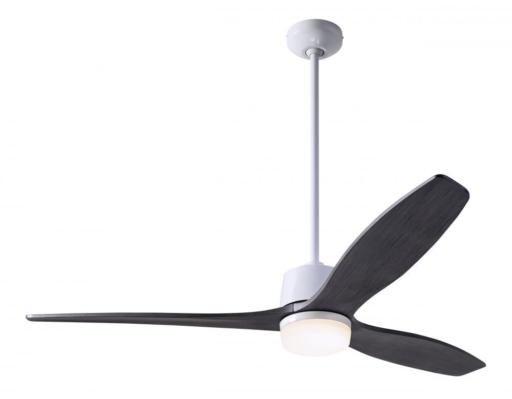 Arbor DC Fan; Gloss White Finish; 54&#34; Ebony Blades; 17W LED; Wall Control