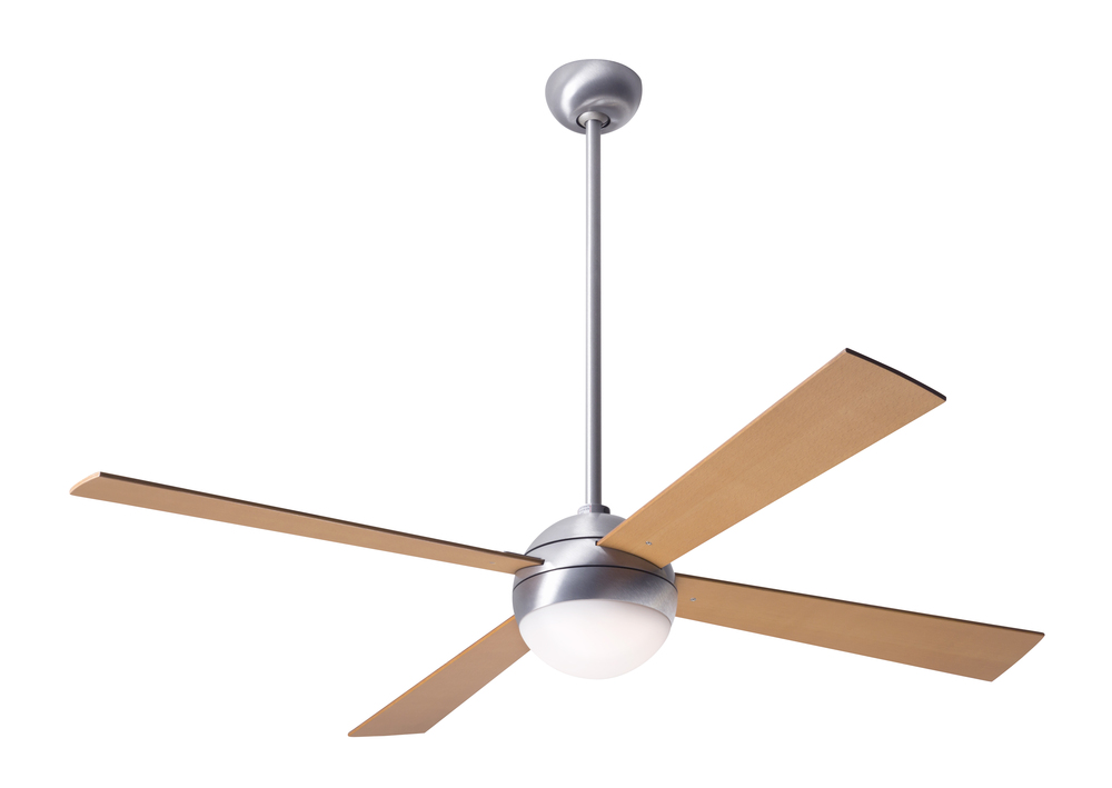Ball Fan; Brushed Aluminum Finish; 52&#34; Maple Blades; 20W LED; Handheld Remote Control (2-wire)
