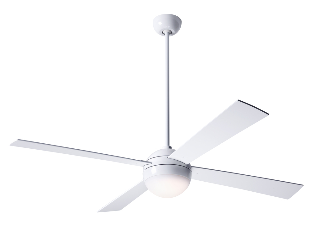 Ball Fan; Gloss White Finish; 42&#34; Aluminum Blades; 20W LED; Fan Speed and Light Control (2-wire)