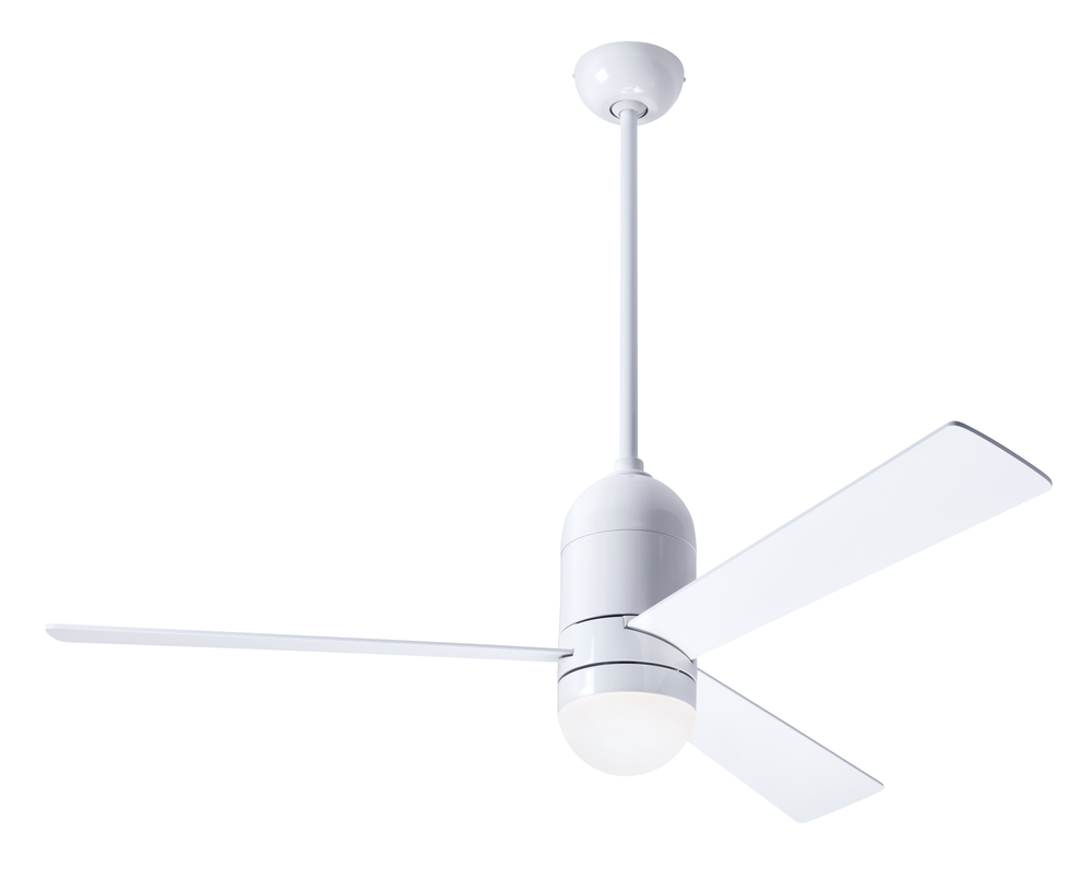 Cirrus DC Fan; Gloss White Finish; 50&#34; Aluminum Blades; 17W LED; Wall Control