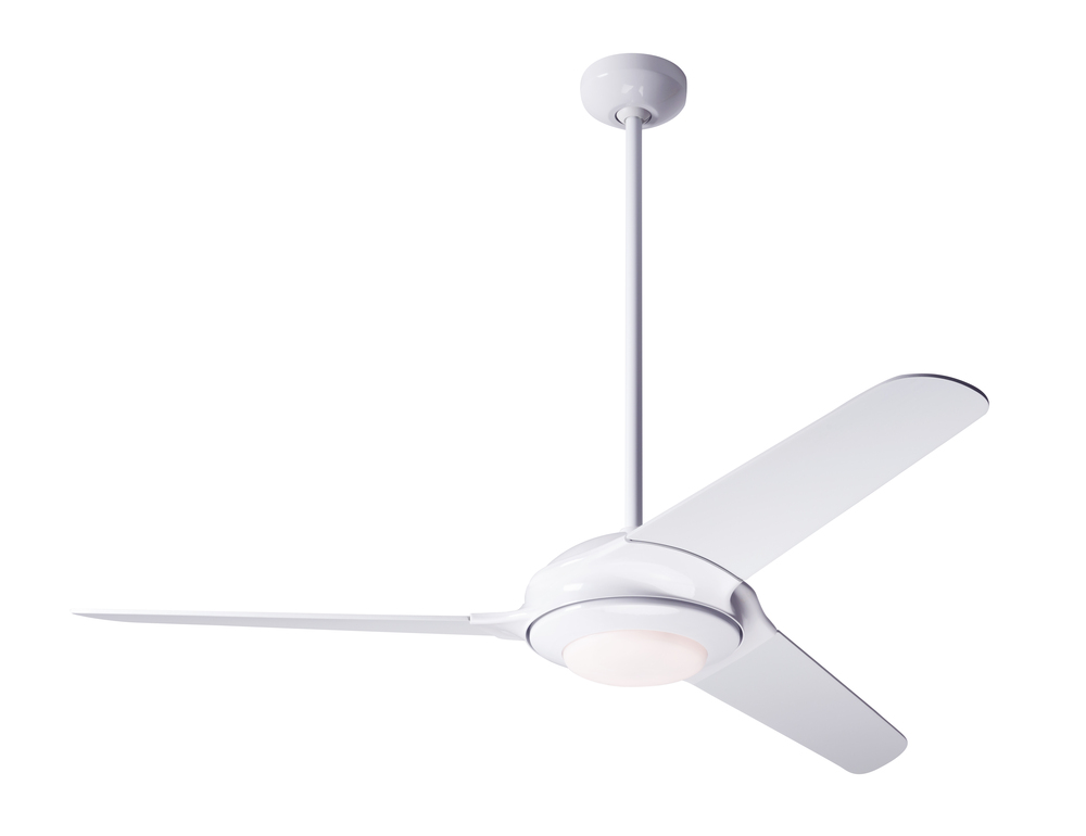 Flow Fan; Gloss White Finish; 52&#34; White Blades; 20W LED; Fan Speed and Light Control (3-wire)