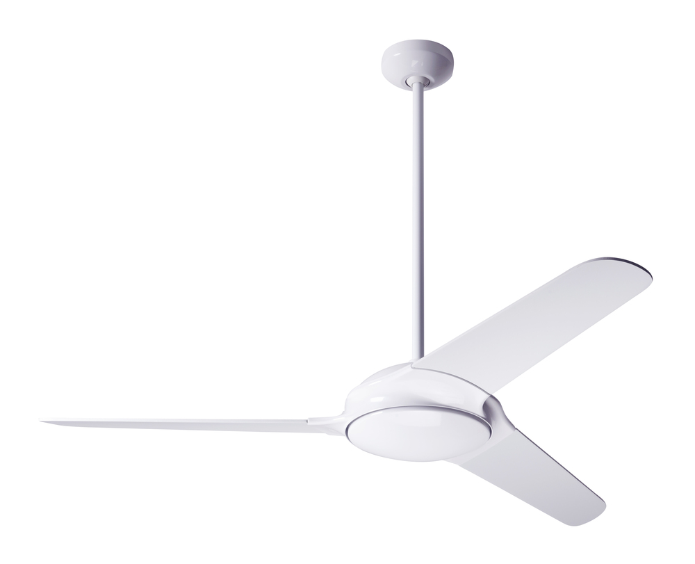 Flow Fan; Gloss White Finish; 52&#34; White Blades; No Light; Fan Speed and Light Control (3-wire)