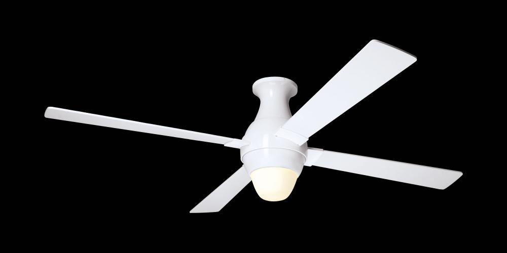 Gusto Hugger Fan; Gloss White Finish; 46" Nickel Blades; 75W G9 Halogen; Fan Speed and Light Con