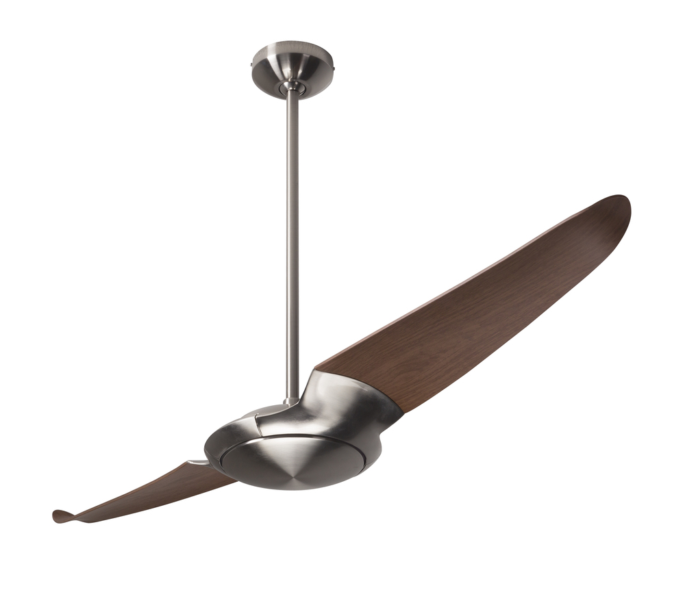IC/Air (2 Blade ) Fan; Bright Nickel Finish; 56&#34; Mahogany Blades; No Light; Wall/Remote Combo Co