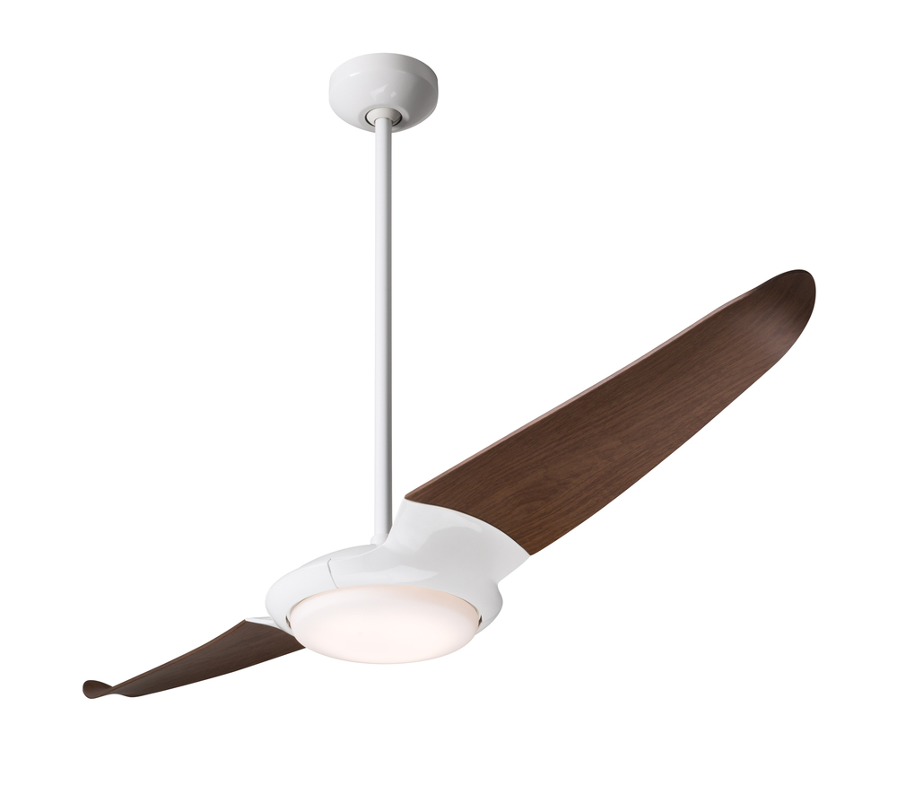 IC/Air (2 Blade ) Fan; Gloss White Finish; 56&#34; Mahogany Blades; 20W LED; Remote Control