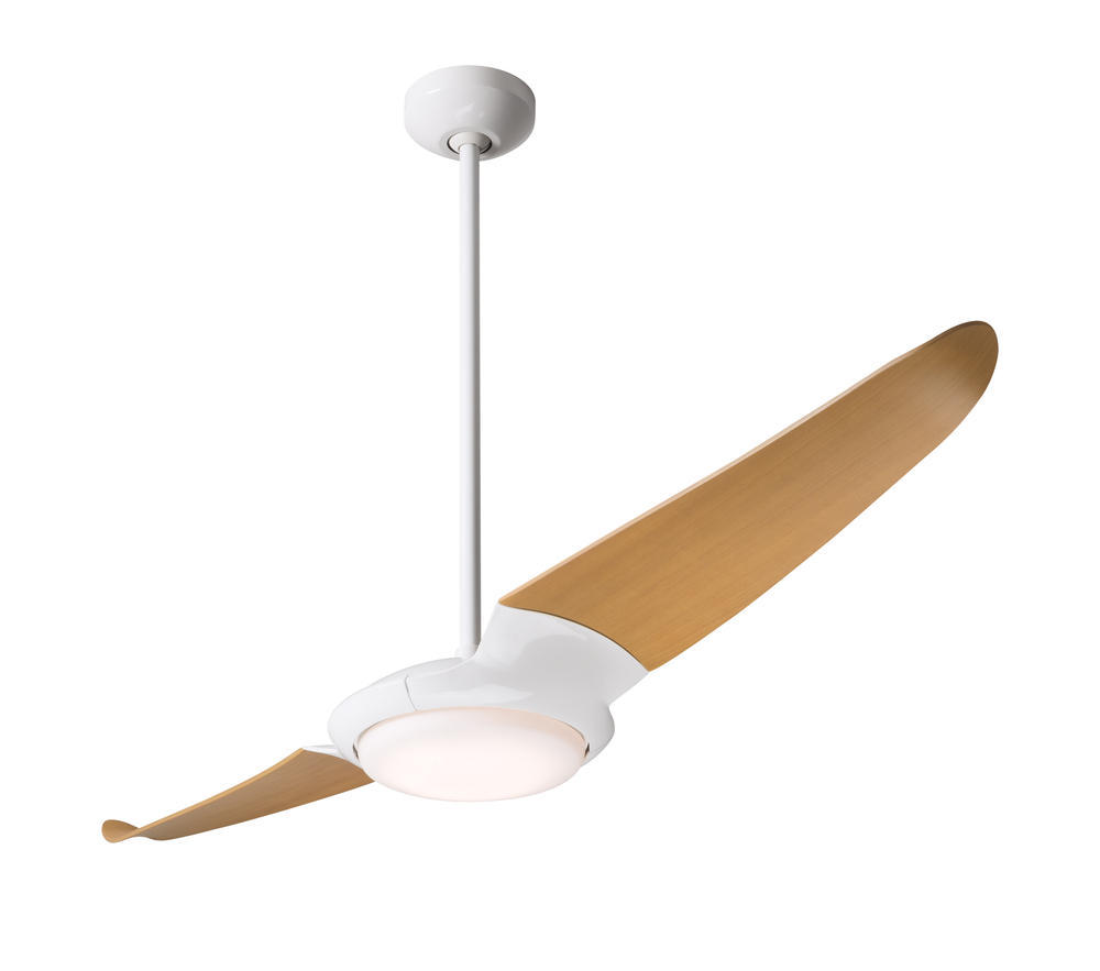 IC/Air (2 Blade ) Fan; Gloss White Finish; 56&#34; Maple Blades; 20W LED; Wall Control