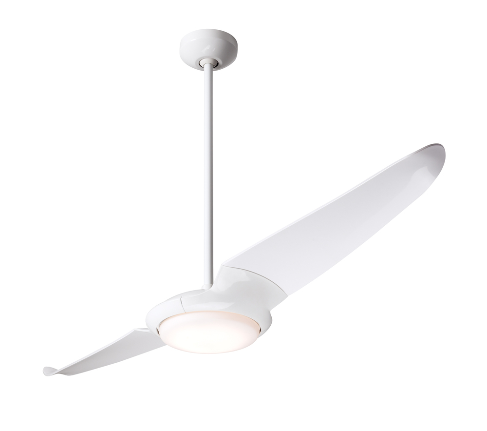 IC/Air (2 Blade ) Fan; Gloss White Finish; 56&#34; Ebony Blades; 20W LED; Wall Control