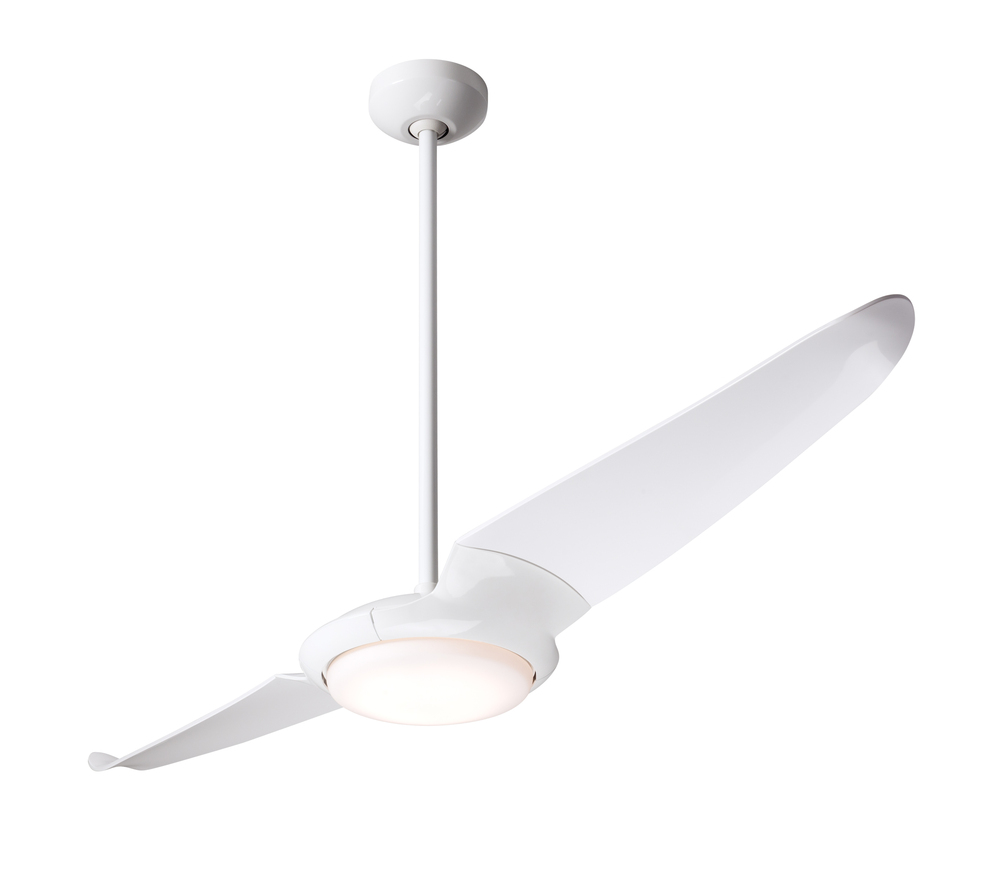 IC/Air (2 Blade ) Fan; Gloss White Finish; 56&#34; White Blades; 20W LED; Wall Control