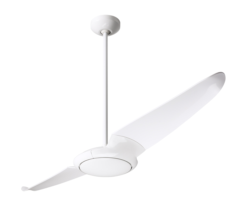 IC/Air (2 Blade ) Fan; Gloss White Finish; 56&#34; Dark Blades; No Light; Wall Control