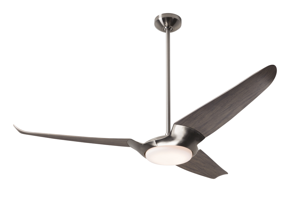 IC/Air (3 Blade ) Fan; Bright Nickel Finish; 56&#34; Graywash Blades; 20W LED; Wall/Remote Combo Con