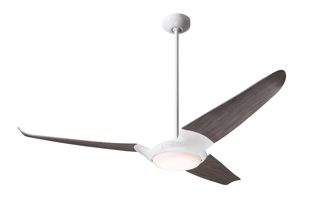 IC/Air (3 Blade ) Fan; Gloss White Finish; 56&#34; Graywash Blades; 20W LED; Wall Control
