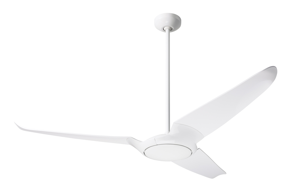 IC/Air (3 Blade ) Fan; Gloss White Finish; 56&#34; Dark Blades; No Light; Wall Control