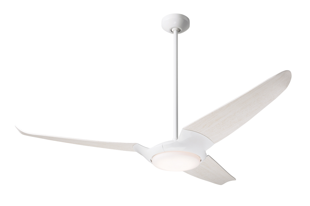 IC/Air (3 Blade ) Fan; Gloss White Finish; 56&#34; Whitewash Blades; 20W LED; Wall Control