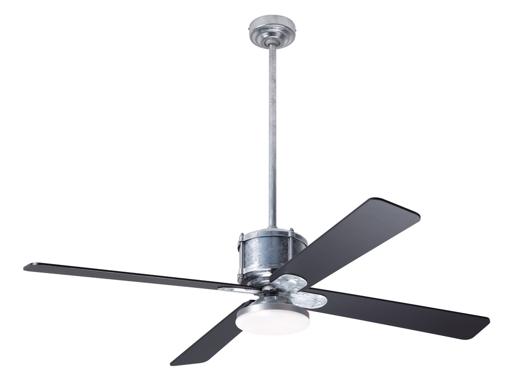 Industry DC Fan; Galvanized Finish; 50&#34; Black Blades; 20W LED Open; Wall Control