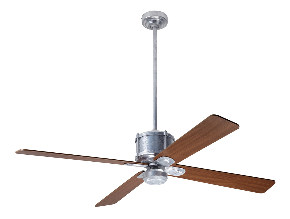 Industry DC Fan; Galvanized Finish; 50&#34; Mahogany Blades; No Light; Wall Control