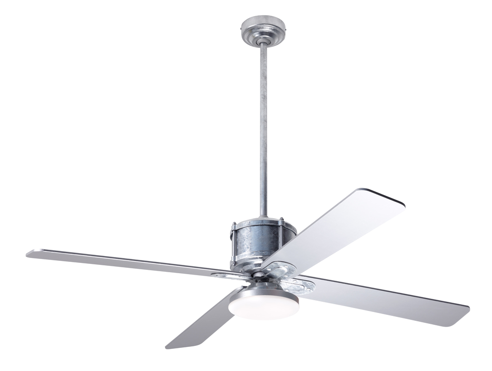 Industry DC Fan; Galvanized Finish; 50&#34; Silver Blades; 20W LED Open; Wall Control