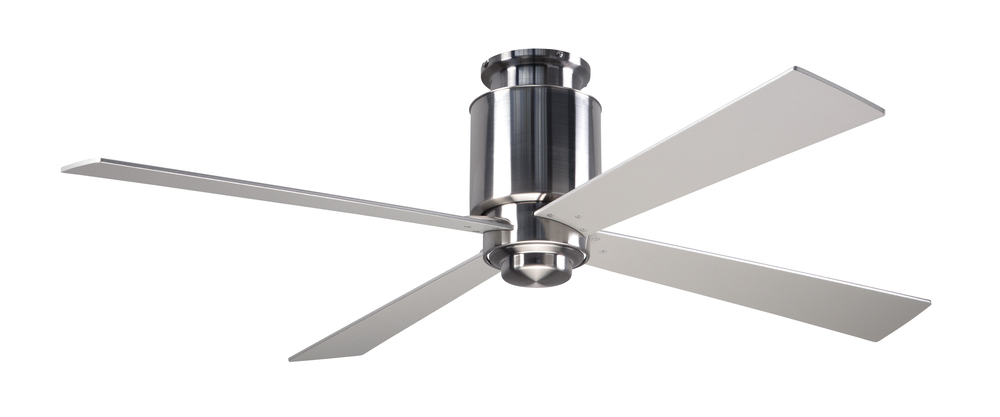 Lapa Flush Fan; Bright Nickel Finish; 50&#34; White Blades; No Light; Fan Speed and Light Control (2