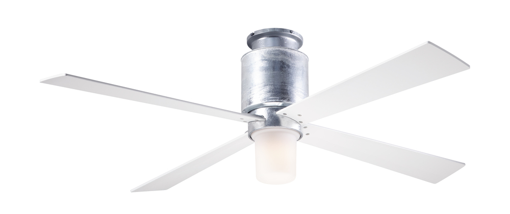 Lapa Flush Fan; Galvanized Finish; 50&#34; White Blades; 17W LED; Wall Control with Remote Handset (