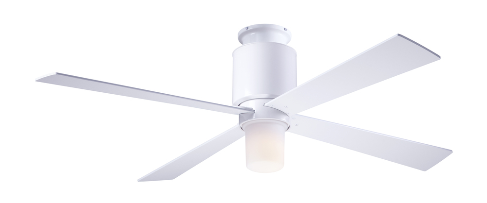 Lapa Flush Fan; Gloss White Finish; 50&#34; Black Blades; 17W LED; Fan Speed and Light Control (2-wi