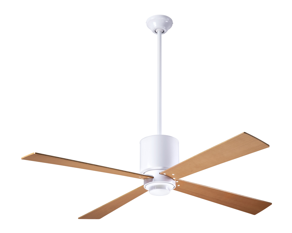 Lapa Fan; Gloss White Finish; 50&#34; Maple Blades; No Light; Wall Control with Remote Handset (2-wi
