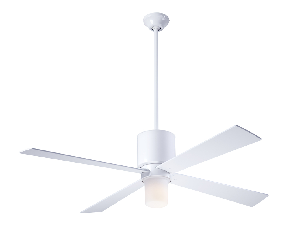 Lapa Fan; Gloss White Finish; 50&#34; Nickel Blades; 17W LED; Wall Control with Remote Handset (2-wi