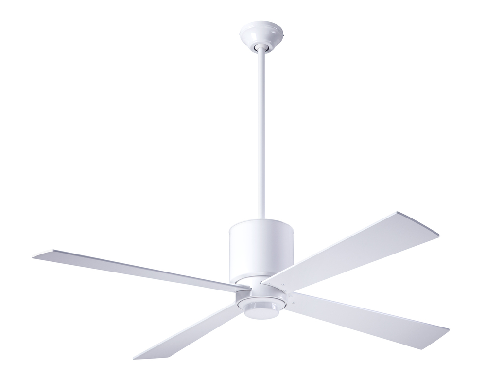 Lapa Fan; Gloss White Finish; 50&#34; Black Blades; No Light; Wall Control with Remote Handset (2-wi