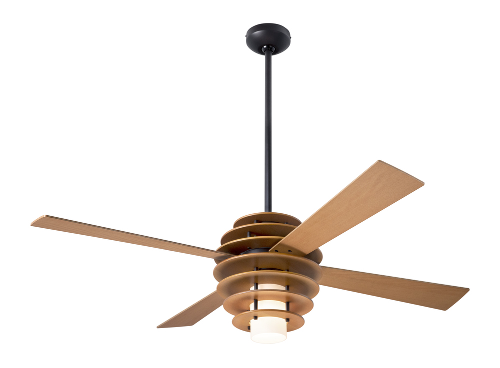 Stella Fan; Maple/Dark Bronze Finish; 52&#34; White Blades; 17W LED; Wall Control with Remote Handse