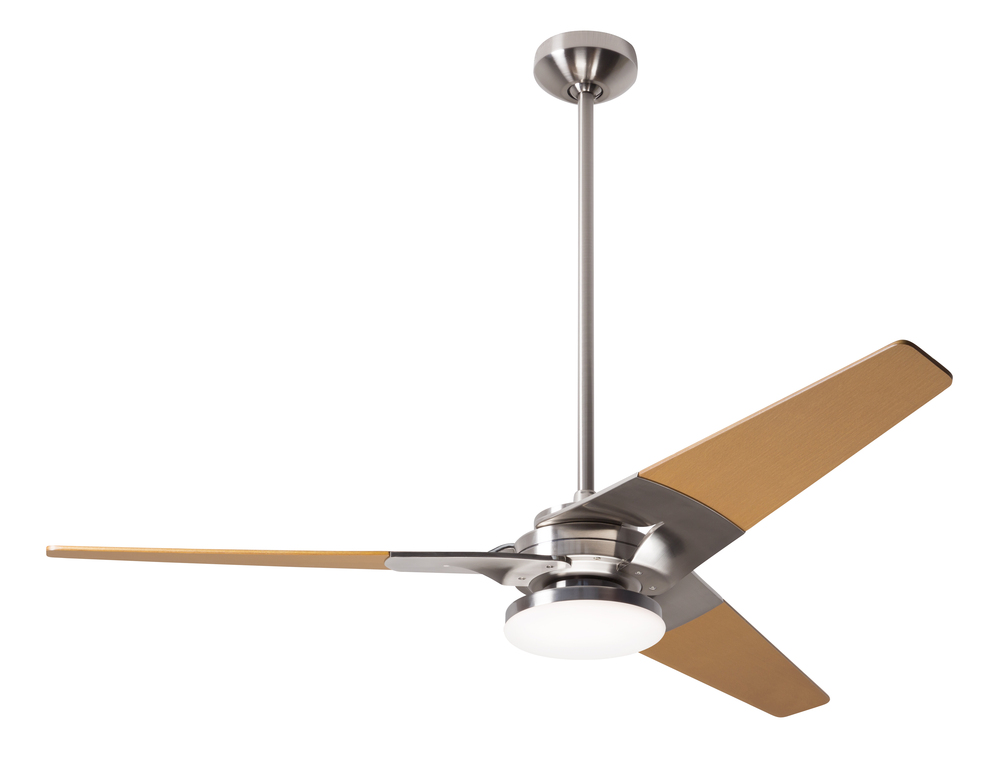 Torsion Fan; Bright Nickel Finish; 52&#34; Maple Blades; 20W LED; Wall Control with Remote Handset (