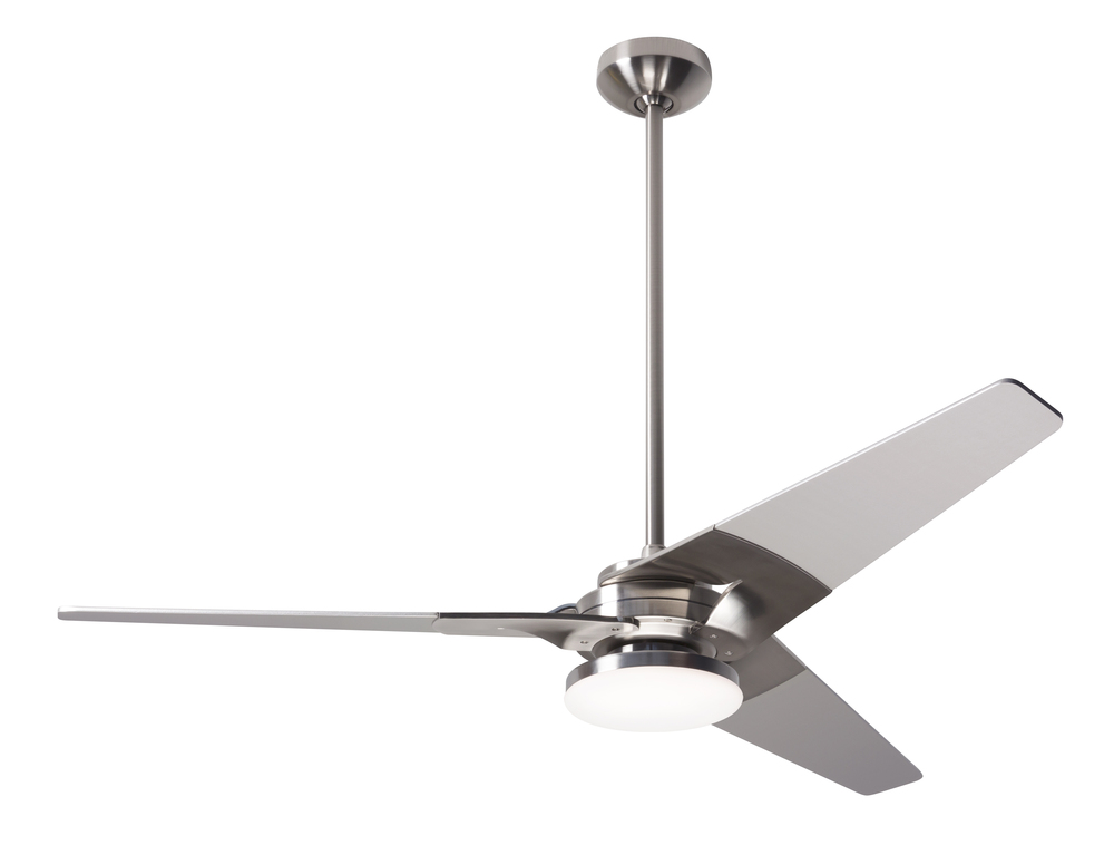 Torsion Fan; Bright Nickel Finish; 52&#34; White Blades; 20W LED; Wall Control with Remote Handset (