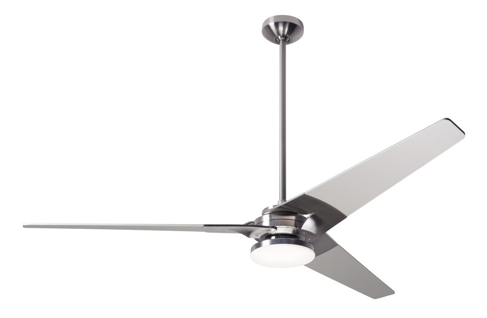 Torsion Fan; Bright Nickel Finish; 62&#34; White Blades; 20W LED; Wall Control with Remote Handset (