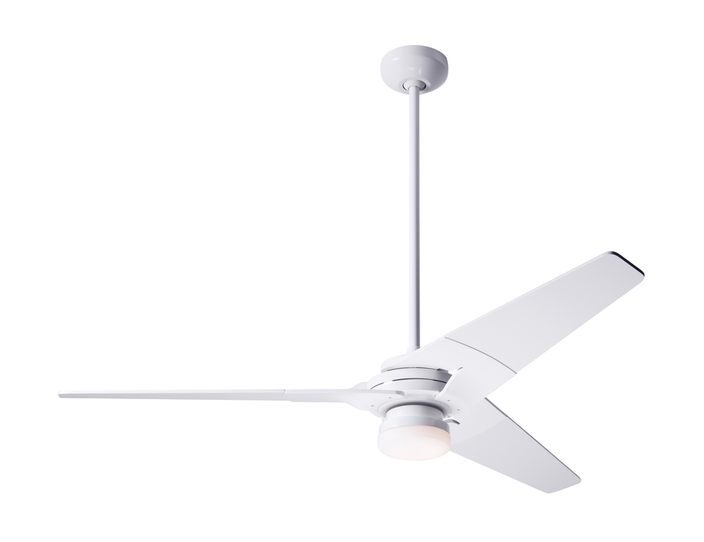 Torsion Fan; Gloss White Finish; 52&#34; Nickel Blades; 17W LED; Wall Control with Remote Handset (2