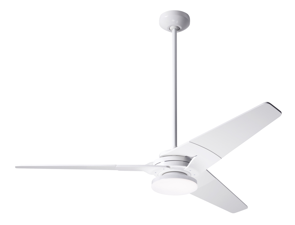 Torsion Fan; Gloss White Finish; 52&#34; White Blades; 20W LED; Wall Control with Remote Handset (2-