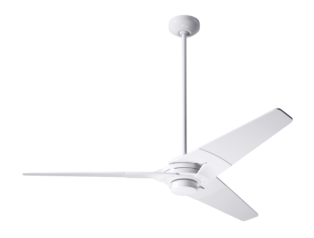Torsion Fan; Gloss White Finish; 52&#34; Graywash Blades; No Light; Wall Control with Remote Handset