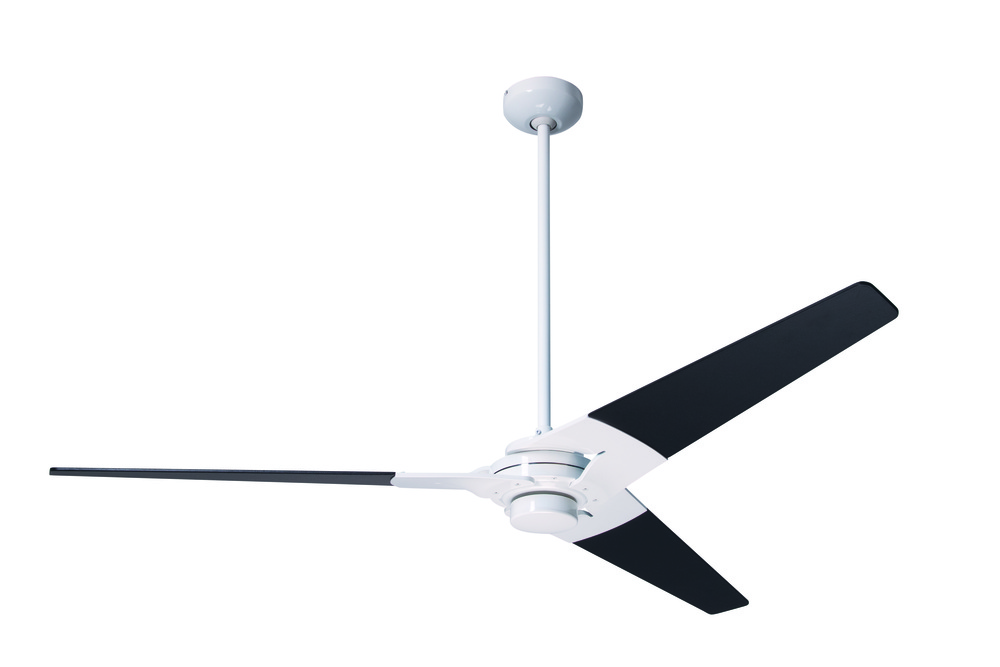 Torsion Fan; Gloss White Finish; 62&#34; Black Blades; No Light; Wall Control with Remote Handset (2