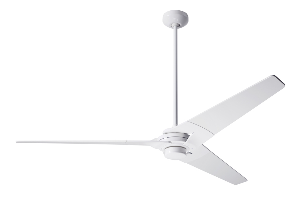 Torsion Fan; Gloss White Finish; 62&#34; White Blades; No Light; Wall Control with Remote Handset (2