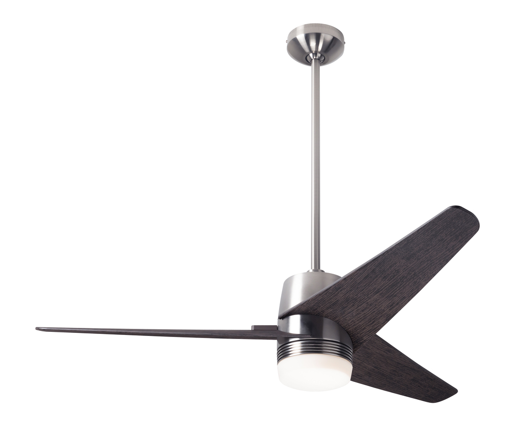 Velo DC Fan; Bright Nickel Finish; 48&#34; Ebony Blades; 17W LED; Wall/Remote Combo Control