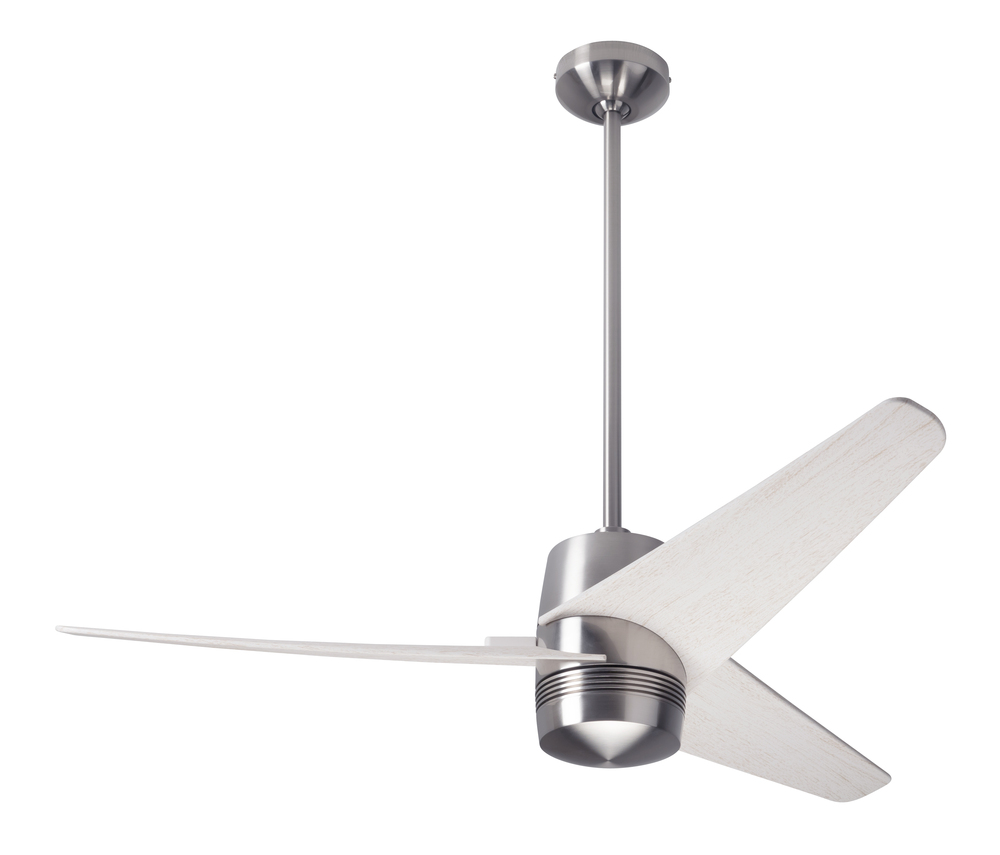 Velo DC Fan; Bright Nickel Finish; 48&#34; Whitewash Blades; No Light; Wall Control