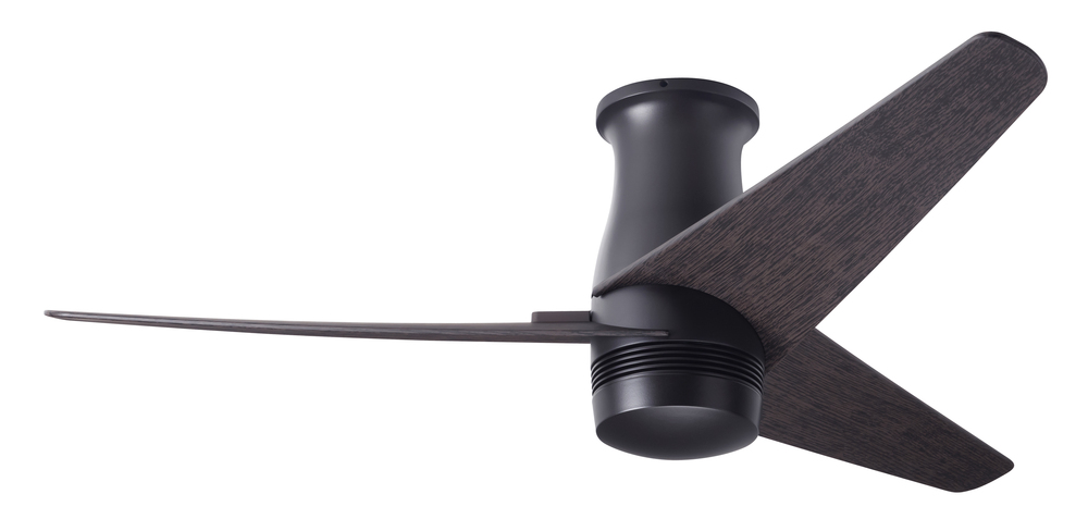 Velo Flush DC Fan; Dark Bronze Finish; 48" Ebony Blades; No Light; Wall/Remote Combo Control