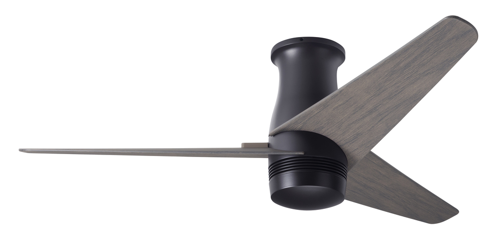 Velo Flush DC Fan; Dark Bronze Finish; 48&#34; Graywash Blades; No Light; Wall/Remote Combo Control