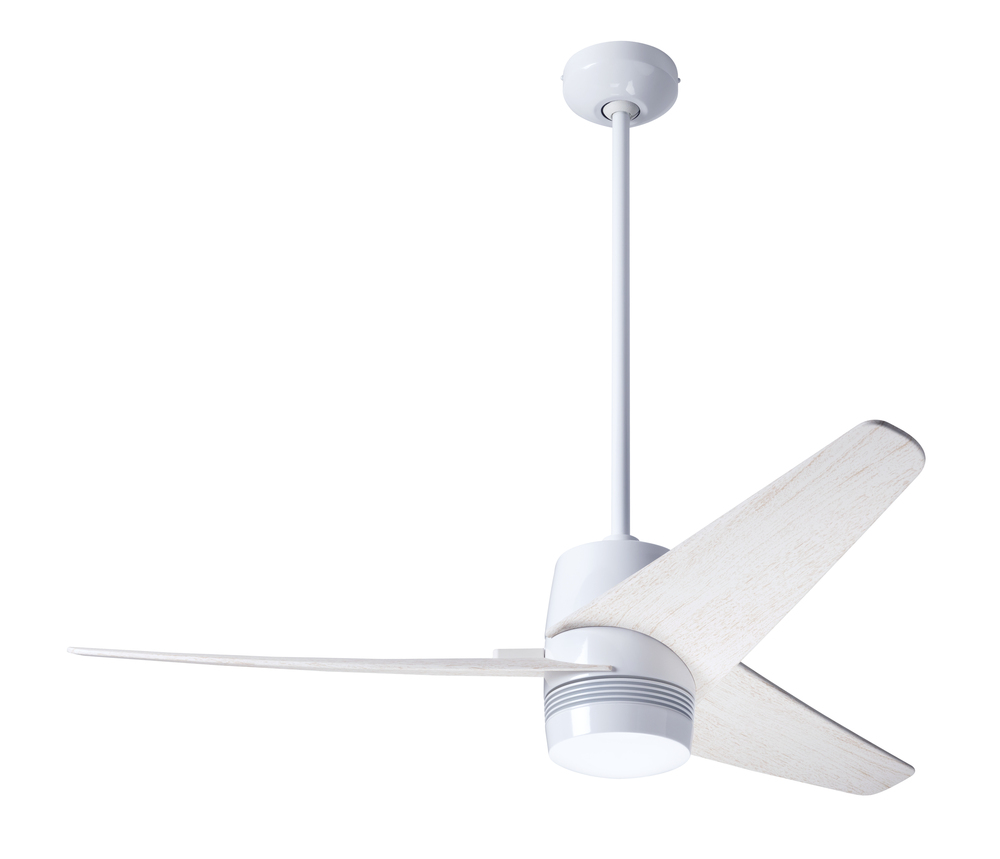 Velo DC Fan; Gloss White Finish; 48&#34; Whitewash Blades; No Light; Handheld Remote Control