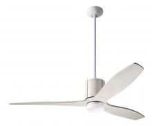 Modern Fan Co. LLX-GWIV-54-WW-271-CC - LeatherLuxe DC Fan; Gloss White Finish with Ivory Leather; 54" Whitewash Blades; 17W LED; Wall/R