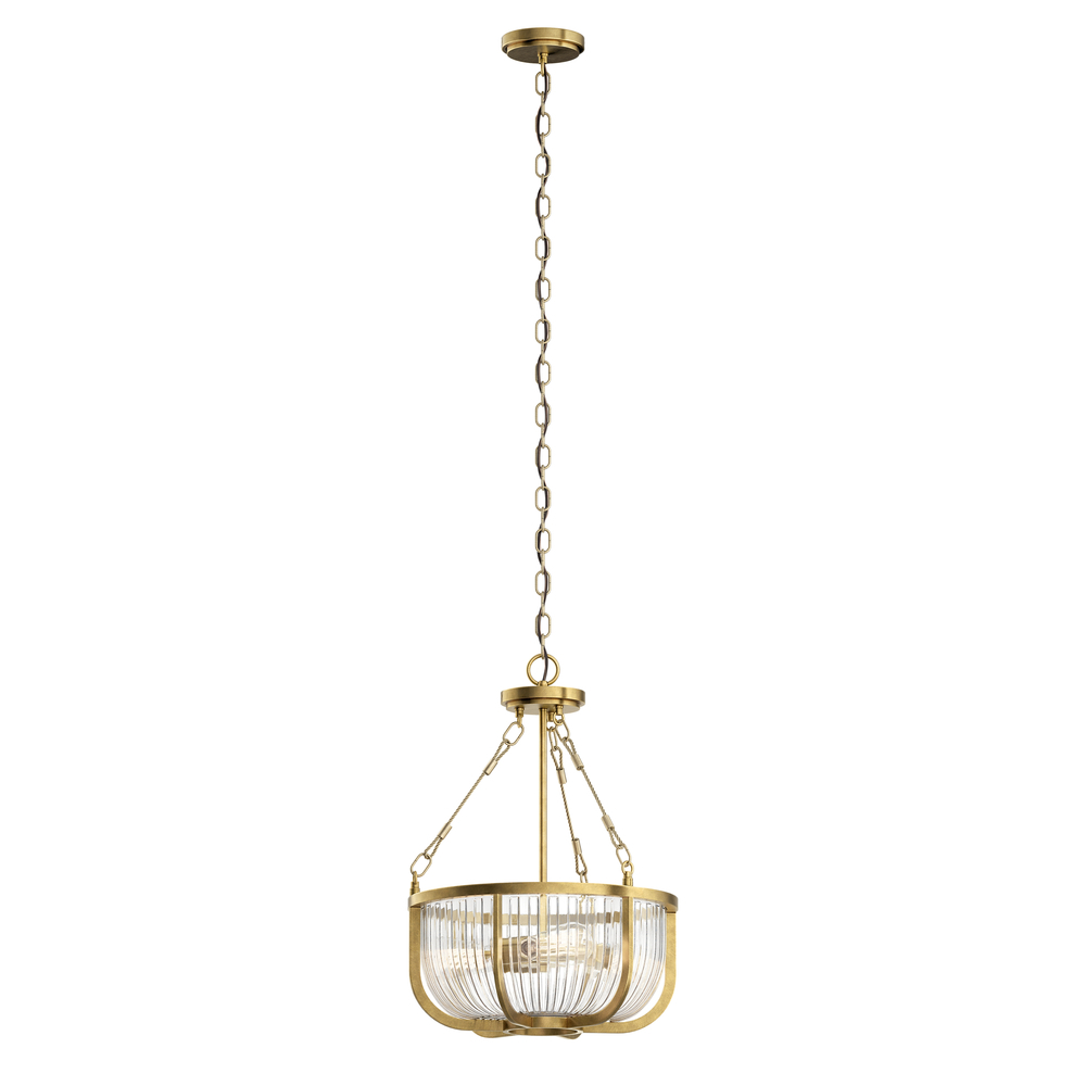 Roux™ 22.25&#34; 3 Light Pendant Natural Brass