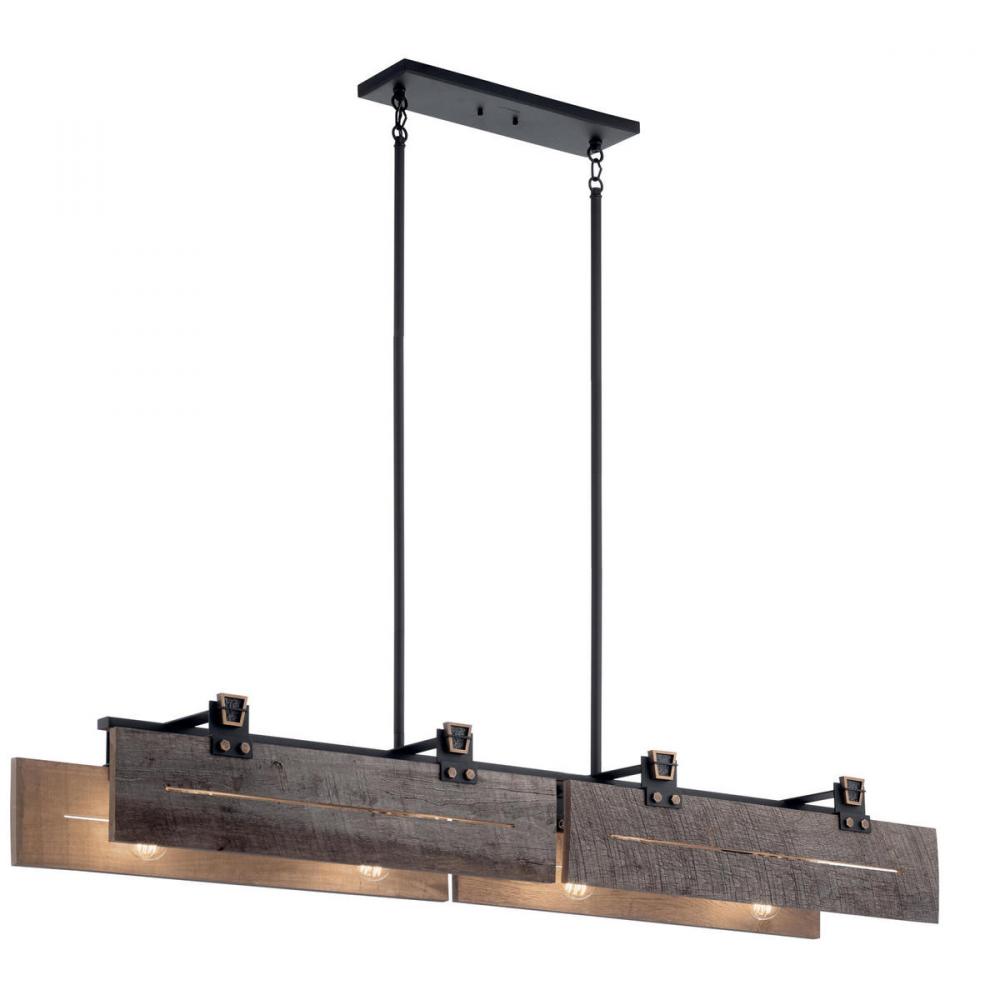 Ridgewood 59&#34; 8 Light Linear Chandelier in Textured Black