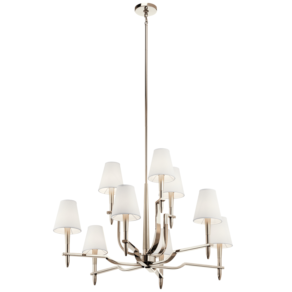 Kinsey 9 Light Chandelier Polished Nickel