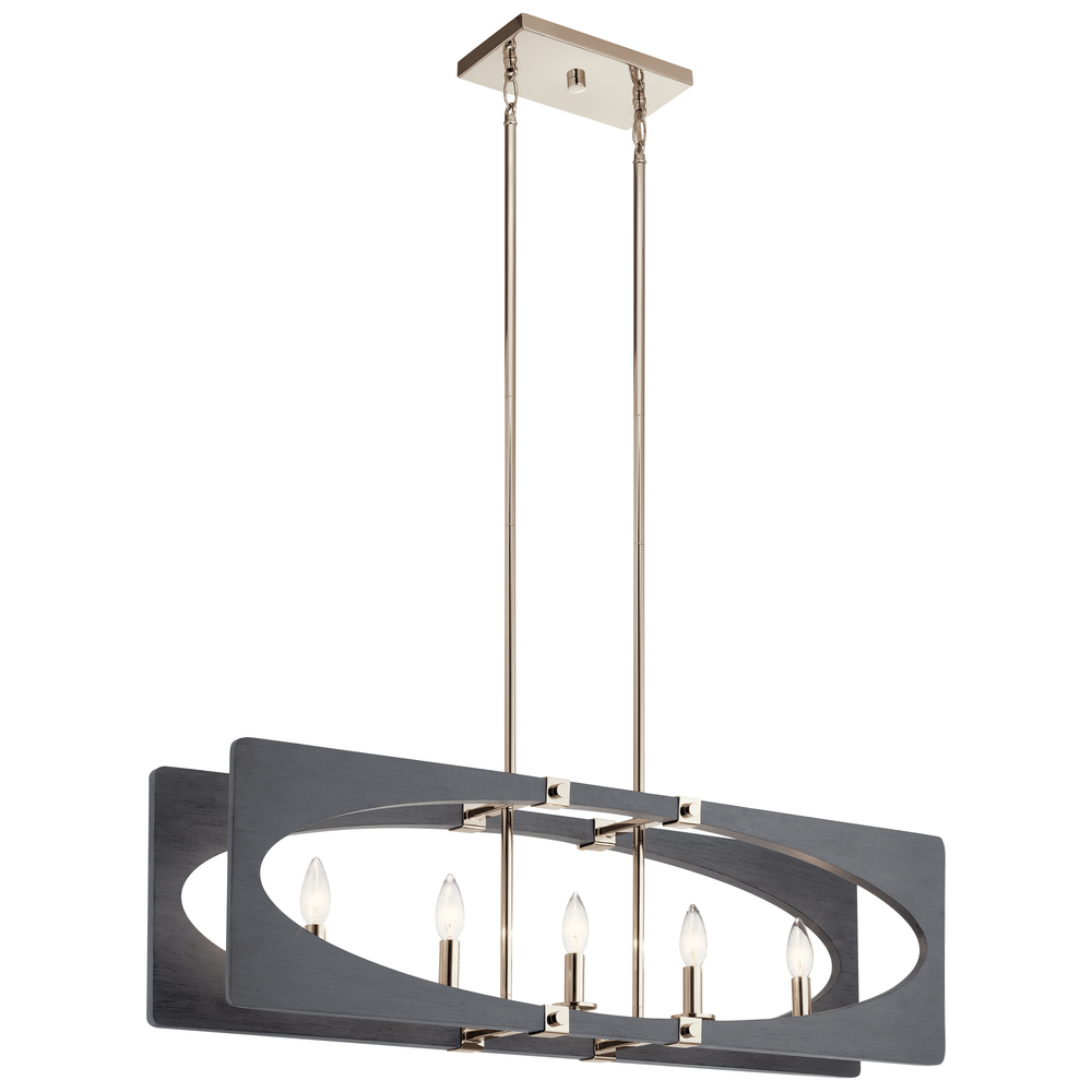 Alscar™ 5 Light Linear Chandelier Driftwood Grey