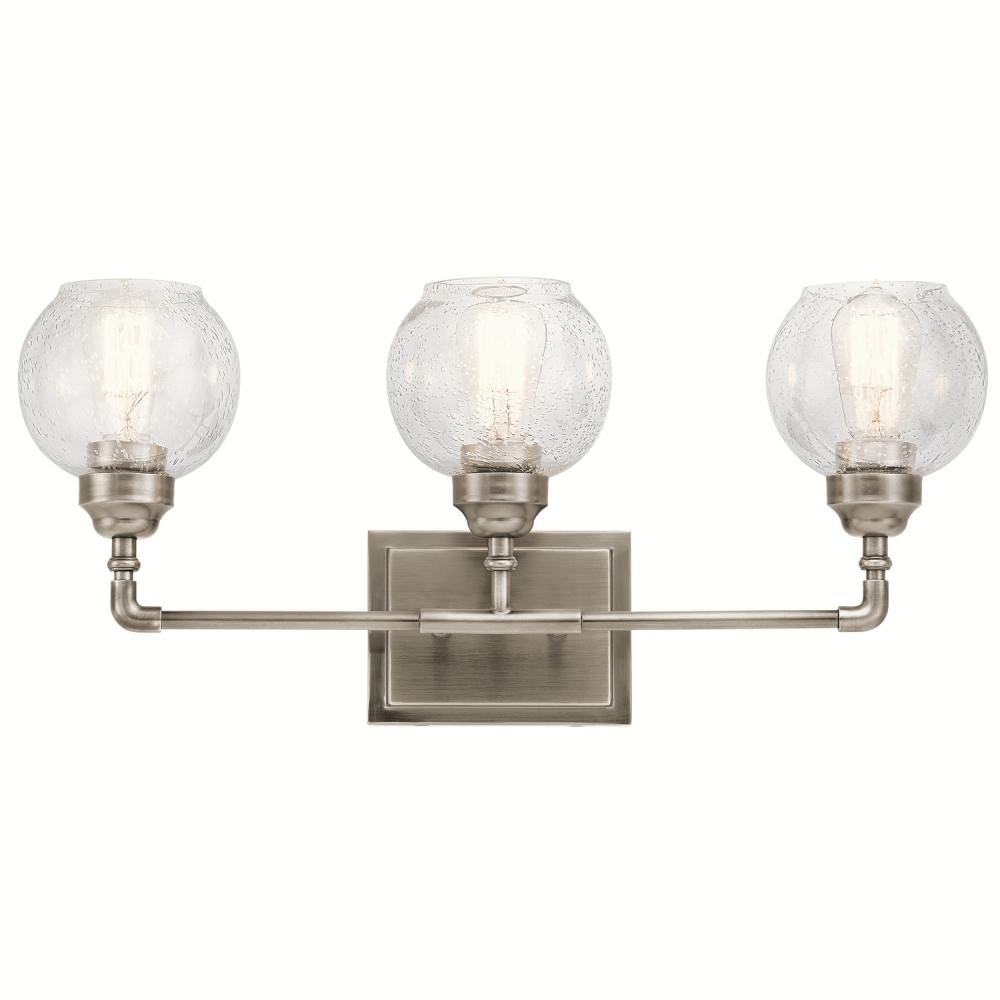 Niles 24&#34; 3 Light Vanity Light with Clear Seeded Glass in Antique Pewter