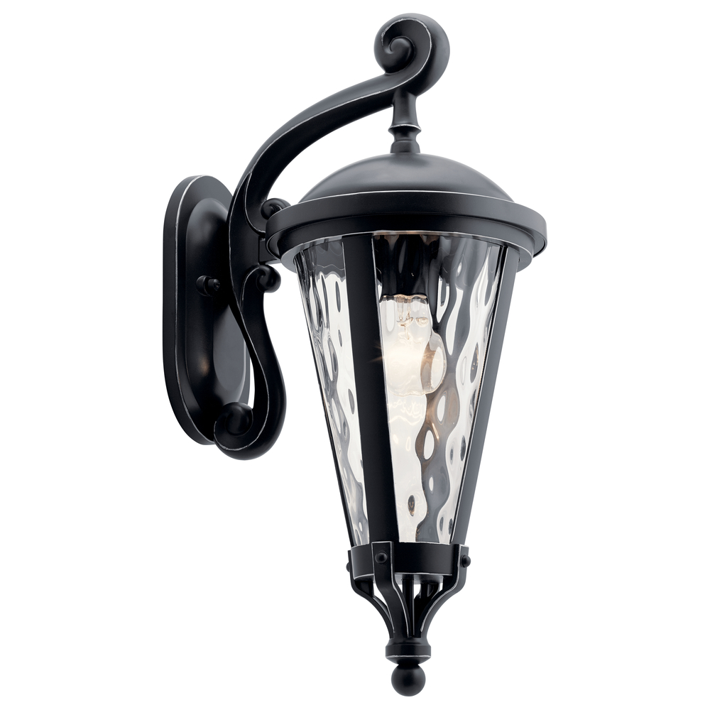 Cresleigh 22&#34; 1 Light Wall Light Black with Silver Highlights